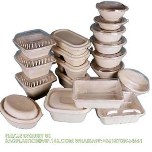 Wholesale Bagasse Paper Container Biodegradable Paper Plate Disposable Pulp 11&quot; X 8 Inch Bagasse 4-Compartment Tray from china suppliers