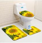 Three Piece Bathroom Mat Toilet Carpet Set 3D Dolphin Printed