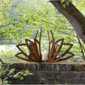 Wholesale Multifunctional Candlesticks Lotus Shaped Corten Steel Garden Lantern from china suppliers