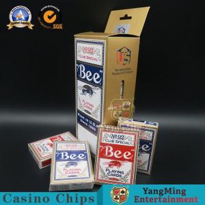China Imported Black Core Bee Poker Card from the United States 310g Color Box in Red and Blue on sale