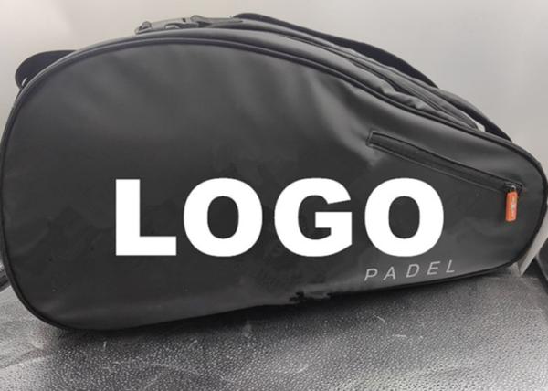 Large Capacity Sports Padel Racket Bag , Black Tennis Racket Bag With Shoe
