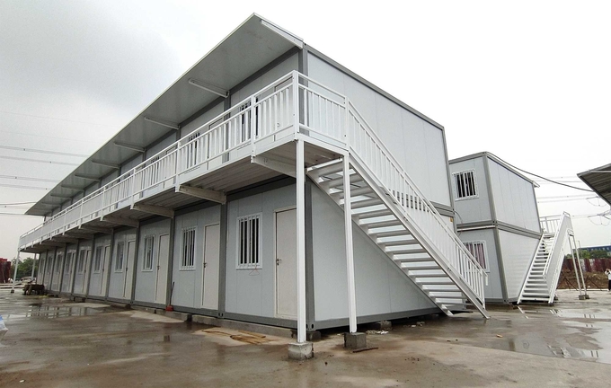 Triplex 40ft Shipping Container House , Modular Office Container House
