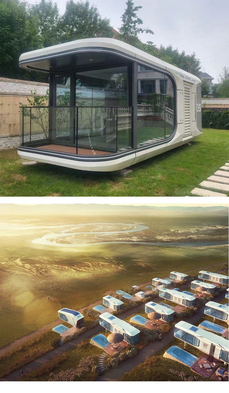 Design Container House Second Floor Apple Cabin for Containerized Prefabricated Homes