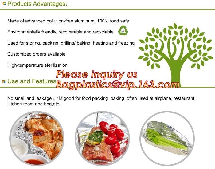 Eco Friendly Household 11micron Hamburger Wrapping Aluminium Foil Roll For Food Packaging Wrapping Foils, Embossed Alumi