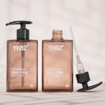 300ml Square Plastic Shampoo Bottle Pet Flat Shoulder Pump Bottle For Lotion