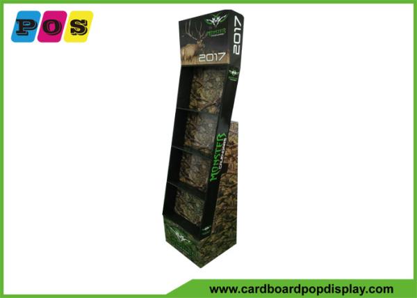 POP Advertising Cardboard Display Shelves , 4 Shelves Paper Display Stand For