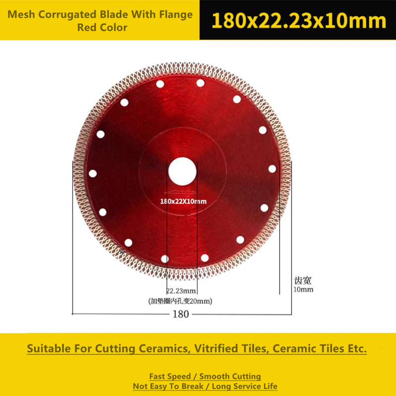 180mm Diamond Cut Circular Saw Blade Hot Pressed Wide Ripple Teeth