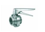 Stainless Steel Hygienic Butterfly Valve , DN100 Tri Clover Butterfly Valves