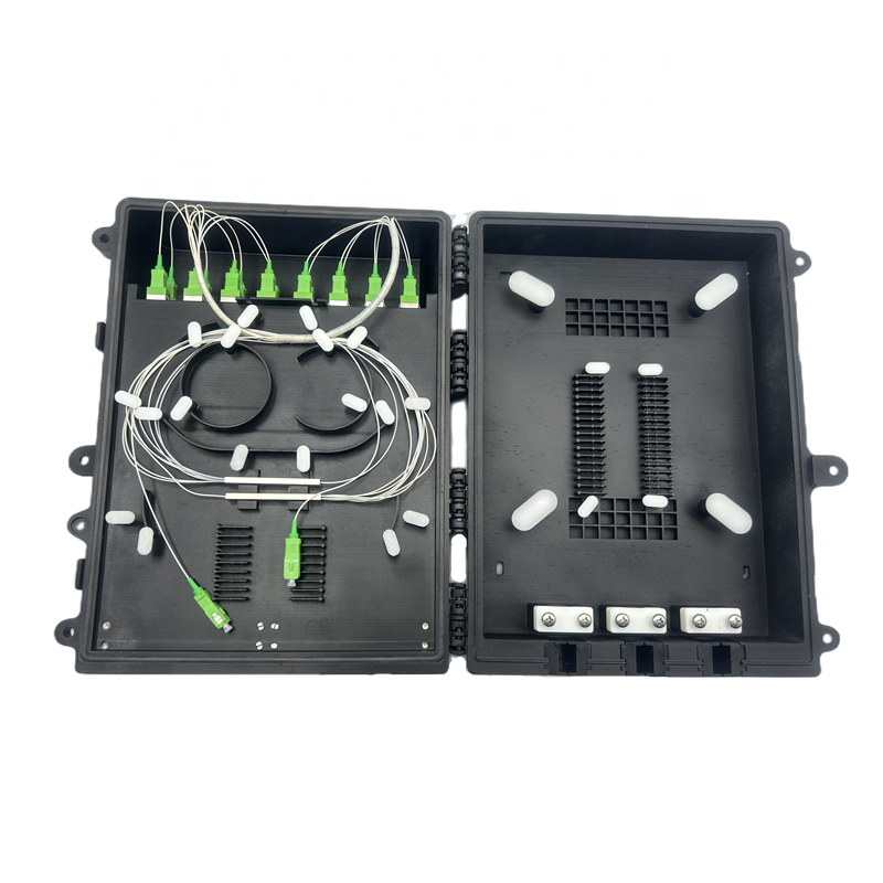 4g Network FTTH Outdoor Waterproof Black IP65 8 Cores 16 Cores PP 1*8 PLC Splitter Optic Optical Fiber Distribution Box