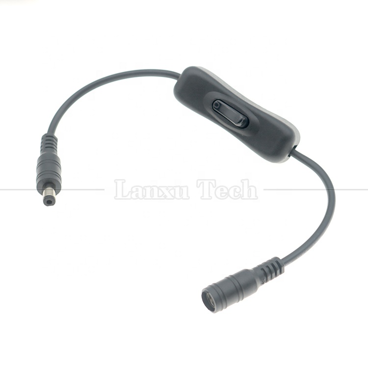 12V 24V Male to Female 5.5x2.1mm DC Jack on off 304 Switch Cable for LED Strip Lamp