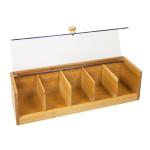 2017 bamboo wooden tea bag organizer box with acrylic lid