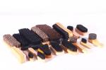 brown boot shoe brush cleaning Wooden Handle Horsehair Pighair PP Bristle