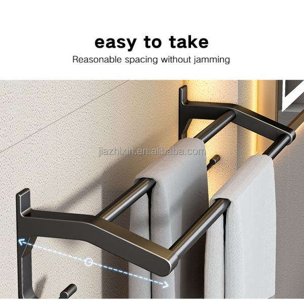 3tier Multi Corner Shower Caddy Metal Wall Mount Hanging Bathroom Shelves Storage Shelf Folding Towel Organizer Drying Rack Set