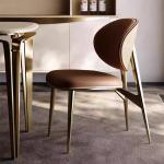 High Back Comfortable Upholstered Dining Chairs Modern Metal Dining Chairs