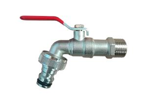 Wholesale Brass Italy Type Ball Bibcock Nickel Plated with Lever Steel Handle Click Quick Adaptor from china suppliers