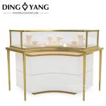 Customized Fashion Commercial Brass Circular Jewelry Showcase For Sale