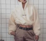 Small Quantity Clothing Manufacturer Women'S Thickened Lamb Fleece Sweatshirt