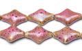 Pink Rhombus Ceramic Clay Beads, 15 Beads Per String for Jewelry Making