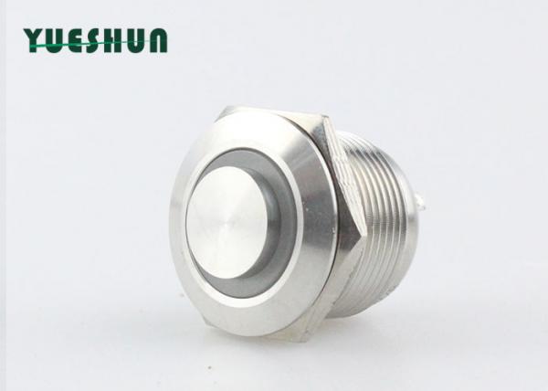 Quality Panel Mount Round Push Button Light Switch Waterproof High Head With LED Light for sale