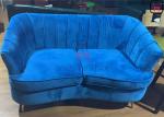 160cm Length Arc Shape Custom Booth Seating Velvet Wood Frame Upholstered