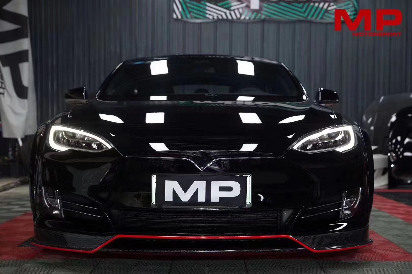 Selling Model S Carbon Fiber Body Kit for Model S Wide Bodyki Carbon Fiber Front Shovel Rear Diffuser Spoiler