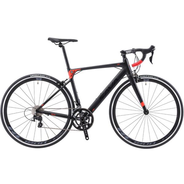 Black Red 10.3kg SAVA R8 Carbon Road Bike Aluminum Alloy Material With 700C