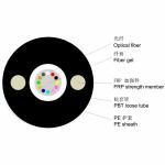 2 4 6 8 12 Core Fiber Optic Cable GYFXTY Central Loose Tube Outdoor Cable