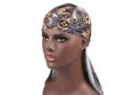 Grey Camo LV Silk Silky Satin Designer Durag Supplier Bulk Wholesale