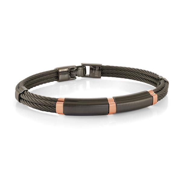 Men PU Titanium Wristband Wrap Wide Braided Steel Leather Hand Bands Bangle