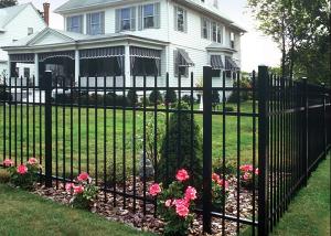 Wholesale Decorative Wrought Iron Fence Panels , H2.1m 3 Rail Metal Fence from china suppliers