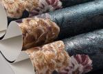 Beautiful Green Washable Vinyl Wallpaper with Retro Vantage Floral Pattern