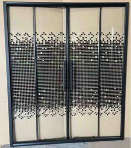 Wholesale Alum Black Stripes Frame Screen With 5/6mm Tempered Modern Glass from china suppliers