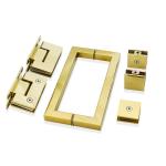 Modern Design Glass Hinge 90 degree Stainless Steel Shower Kit with Gold