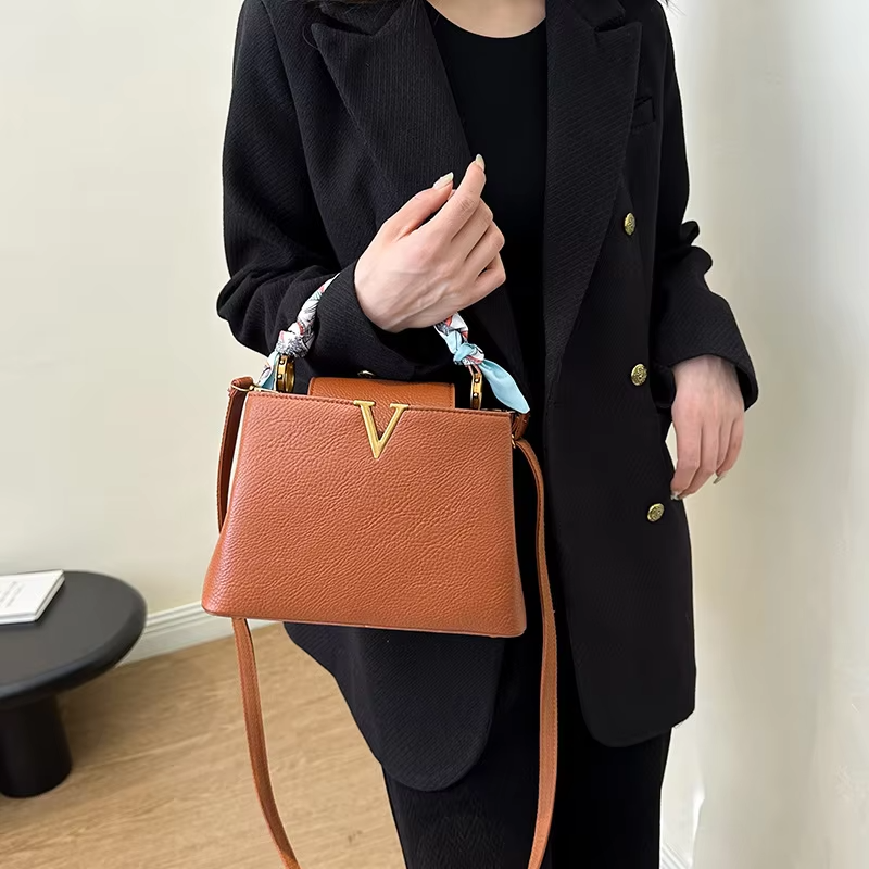 Women's Suitcase CANDY Pattern PU Leather Shoulder Bag for Durable and Stylish Travel