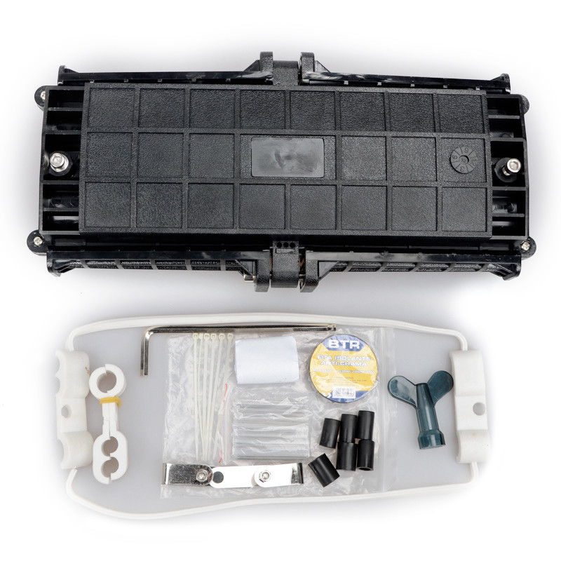 IP68 FTTH Horizontal Fiber Optic Joint Closure 48 96 Cores 2 Inlet 2 Outlet