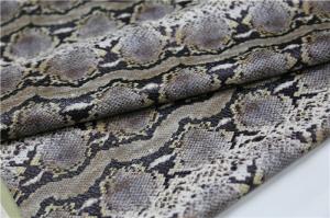 Wholesale Ladies Garment Pu Synthetic Leather 0.6mm Snake Skin Design In Brown Color from china suppliers