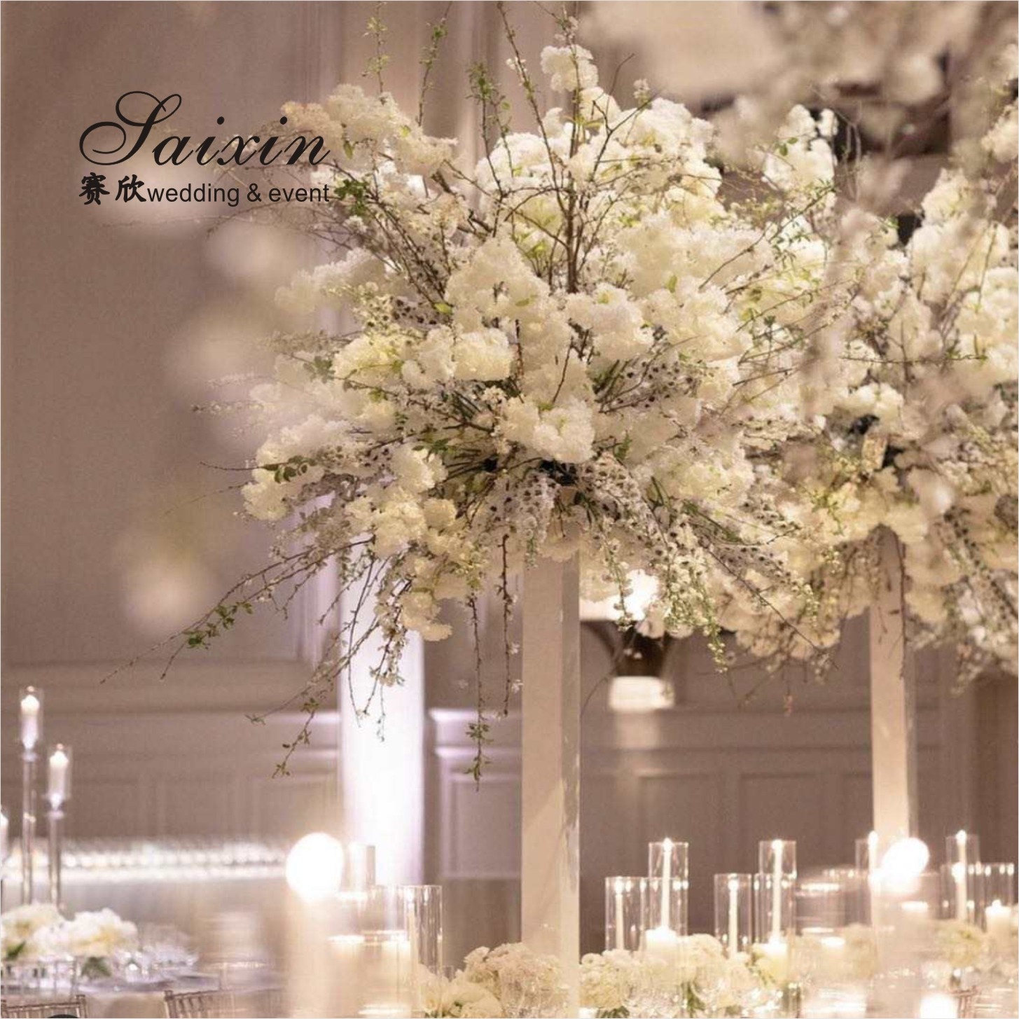 ZT-564 Wholesale Hot Sale Event Wedding Centerpieces Tall Gold Mirror Pillar Flower Stand