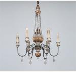 Wood candelabra chandelier Pendant lamp 6 Lights (WH-CI-61)