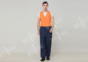 Wholesale Double Stitching Safety Work Clothes High Visable Orange Jacket Bib Pants Suit from china suppliers