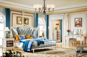 Wholesale Luxury Classic Upholstered Leather Divan Design King Size European Style Bed from china suppliers