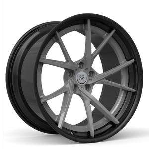 Wholesale Matte Gun 2 Piece Forged Wheels Metal Spokes 20inch Rotational Satin Black Lips Rims from china suppliers