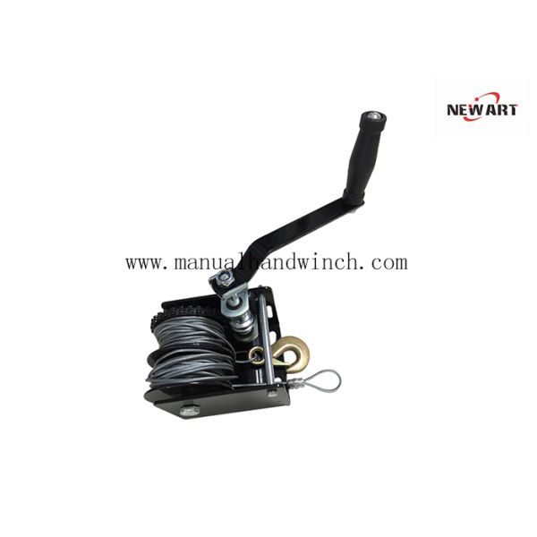 Worm Gear Wire Rope Winch, Heavy Duty Construction, Capacity 2000 lb