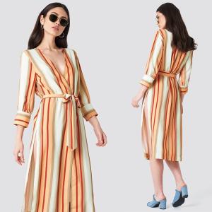 Wholesale 2018 Striped Kimono Multicolor Women Autumn Dress from china suppliers